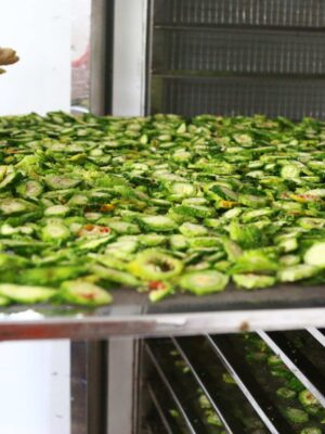 Khổ qua rừng trải đều lên giàn sấy